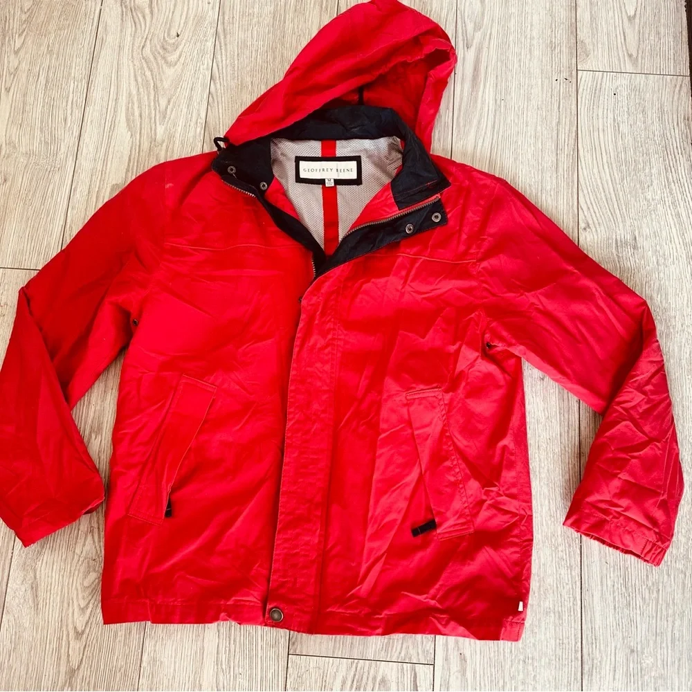 Geoffrey Beene Red Cotton Men's Casual Zipper Jacket Size M - Picture 9 of 10